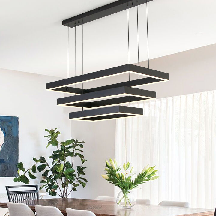 Modern Integrated LED Kitchen Island Chandelier Remote Controller