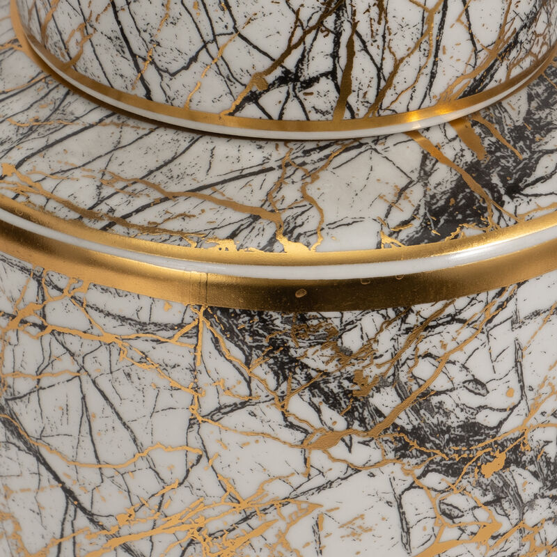 Ceramic 16" Jar With Gold Lid image number 4