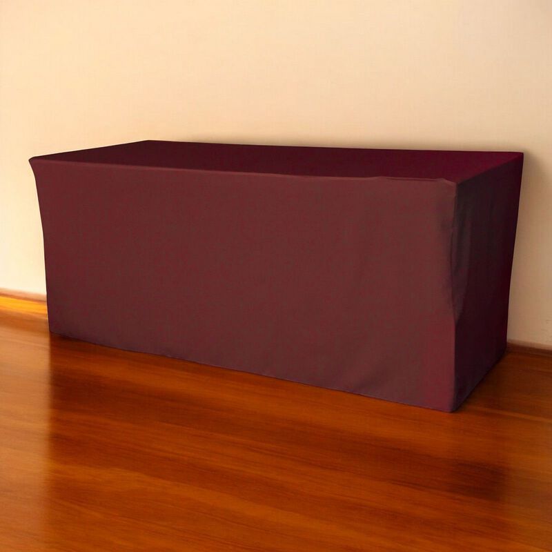 Fitted Polyester Poplin Tablecloth 96x30x30 Inch for Banquet Tables image number 1