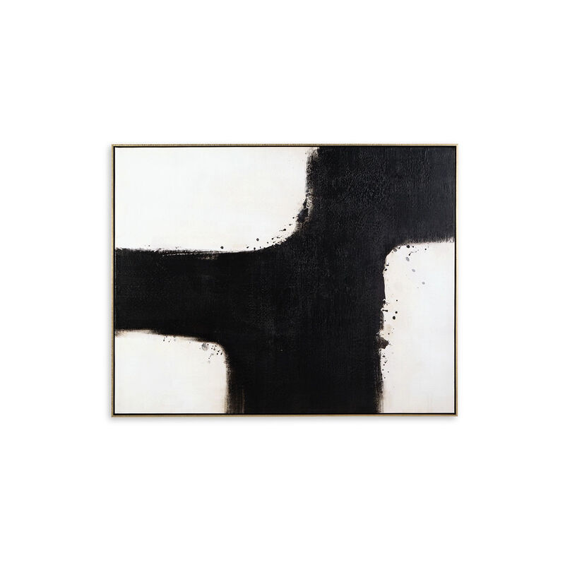 Leila Wall Art Decor, Black and White Minimalist Framed Canvas, 39x50 image number 0