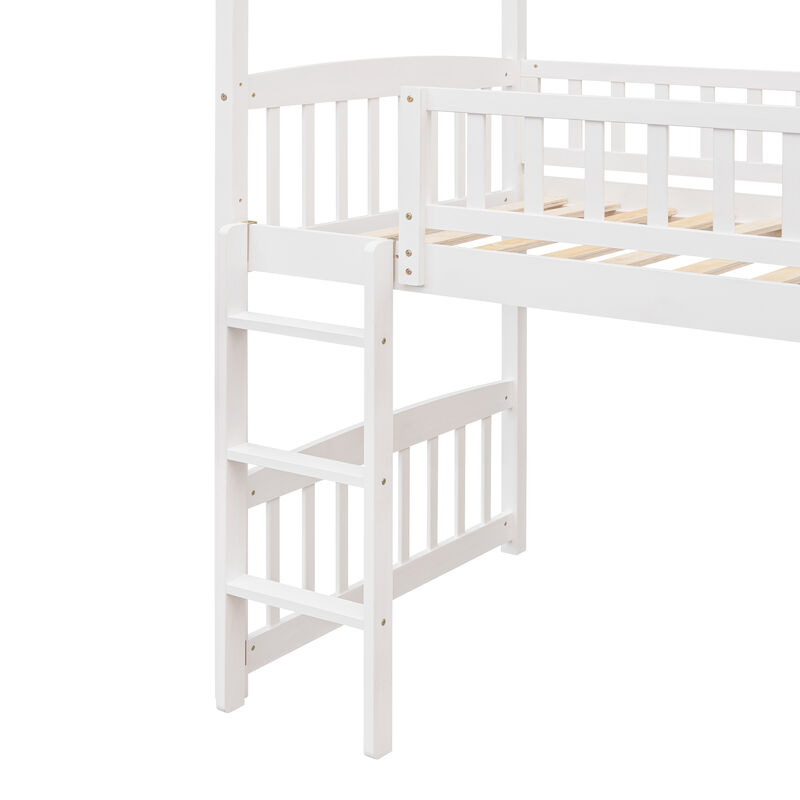 Merax House Bed Loft Bed with Slide