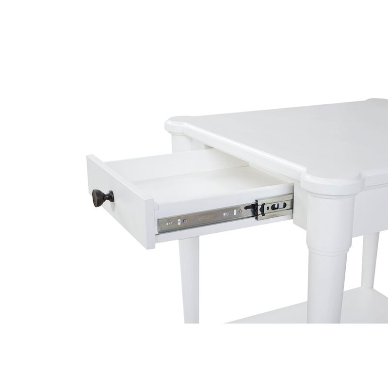 Wilmington Wood End Table-White