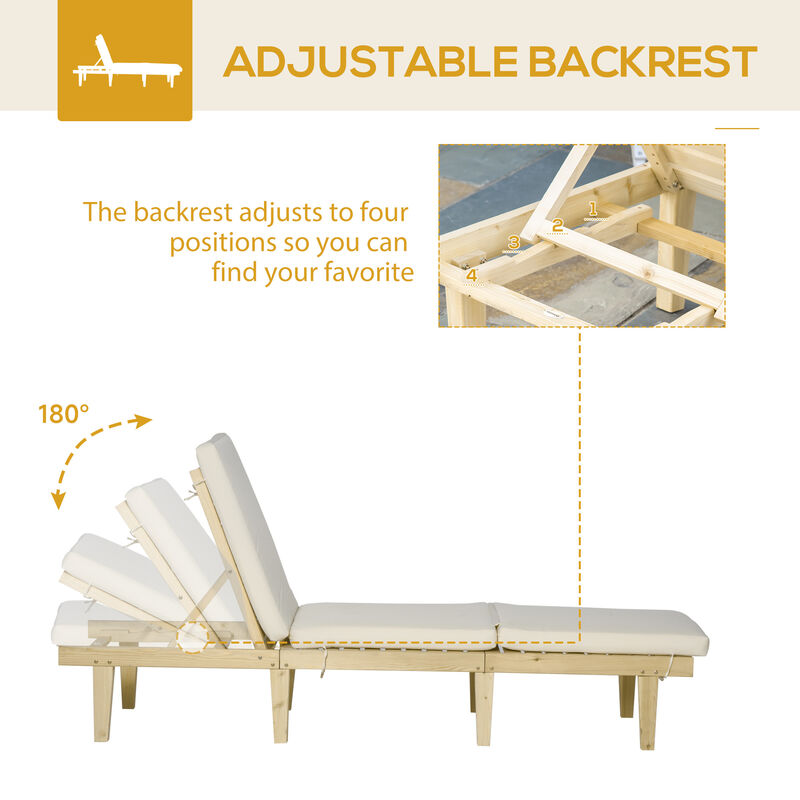 Hivvago 4-Position Outdoor Chaise Lounge for Deck & Pool image number 3