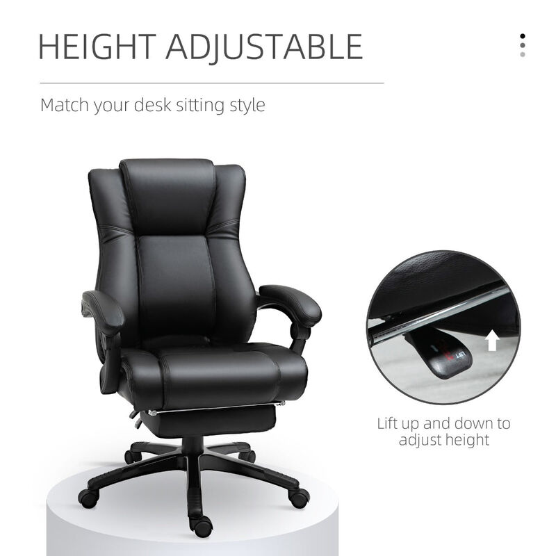 Black Executive Comfort: High Back Office Chair with Footrest