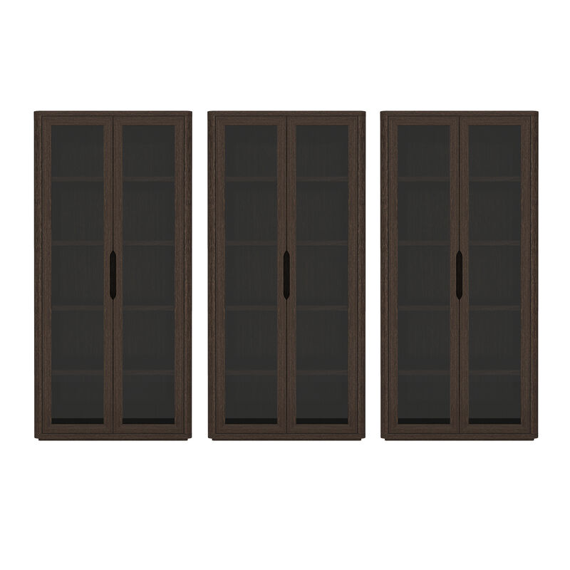 Rivington Brown Bookcase Cabinet (Set of 3)