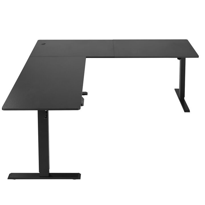 Adjustable Height Corner L-Shaped Desk for Gaming and Home Office