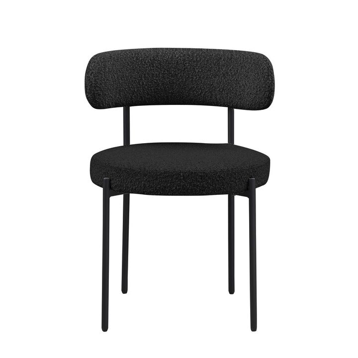 Best Master Furniture Drexel Boucle Fabric Black Dining Chairs (Set Of 2)