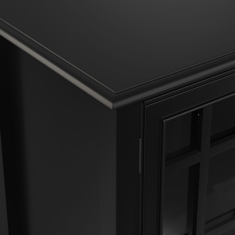 Connaught SOLID WOOD 60 inch Wide Traditional Wide Storage Cabinet Buffet in Black image number 7