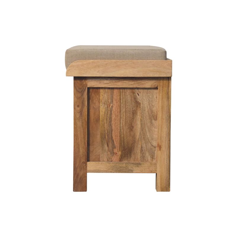 Artisan Furniture Solid Wood Rattan Basket Linen Bench