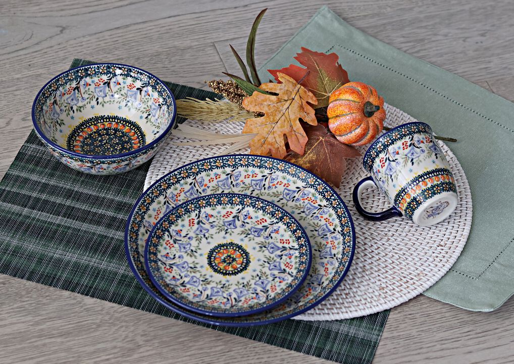 Blue Rose Polish Pottery Sunshine Grotto Cereal/Soup Bowl