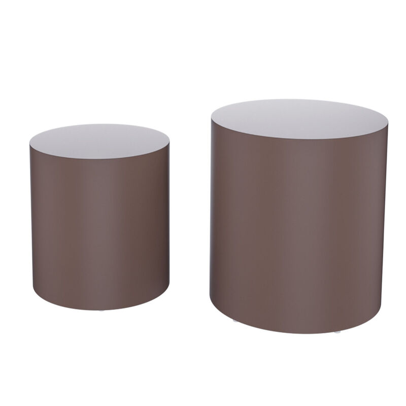 Upgrade MDF Nesting table set of 2, Multifunctional for Living room/Small Space/Goods Display, Brown