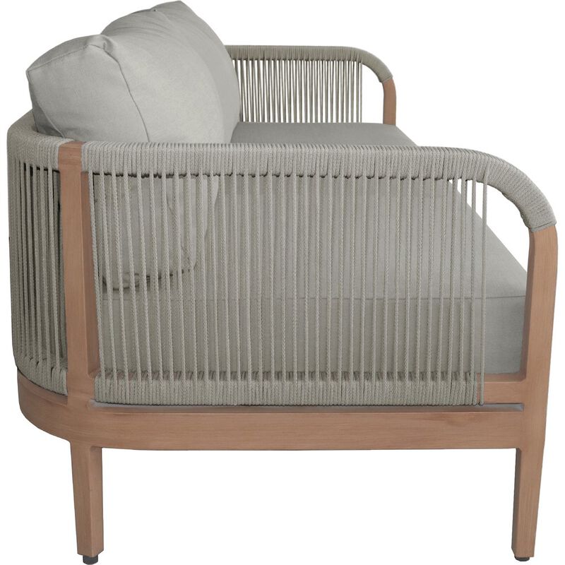 Meridian Furniture Maui Grey Water Resistant Fabric Outdoor Patio Loveseat