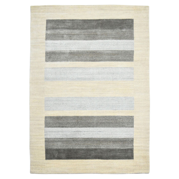 HomeRoots Wool Striped Hand Woven Area Rug