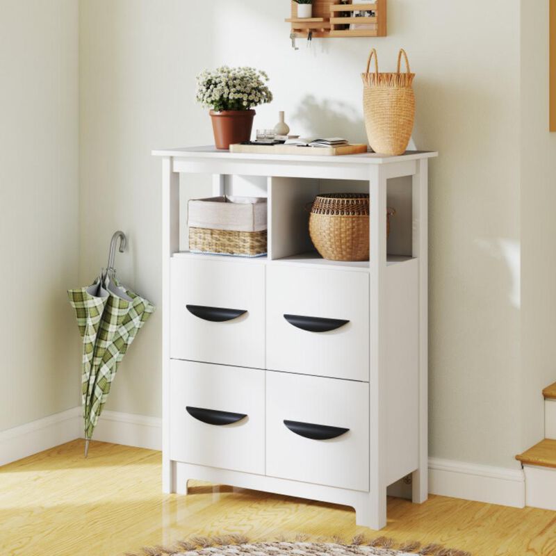 Hivvago Floor Cabinet with 2 Open Compartments and 2 Drawers