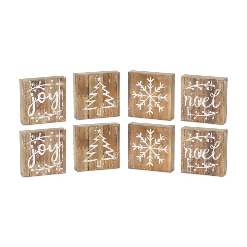 Christmas Plaque Set of 8 - Decor for Christmas Celebrations