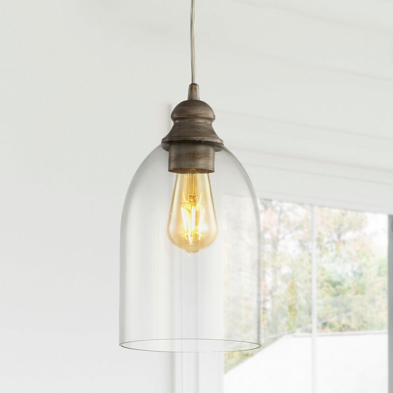 Fontaine Adjustable Greige Glass LED Pendant