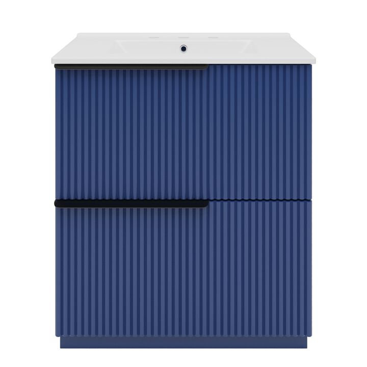 TATEUS 30-Inch Freestanding Bathroom Vanity with Ceramic Sink Soft Close Drawers