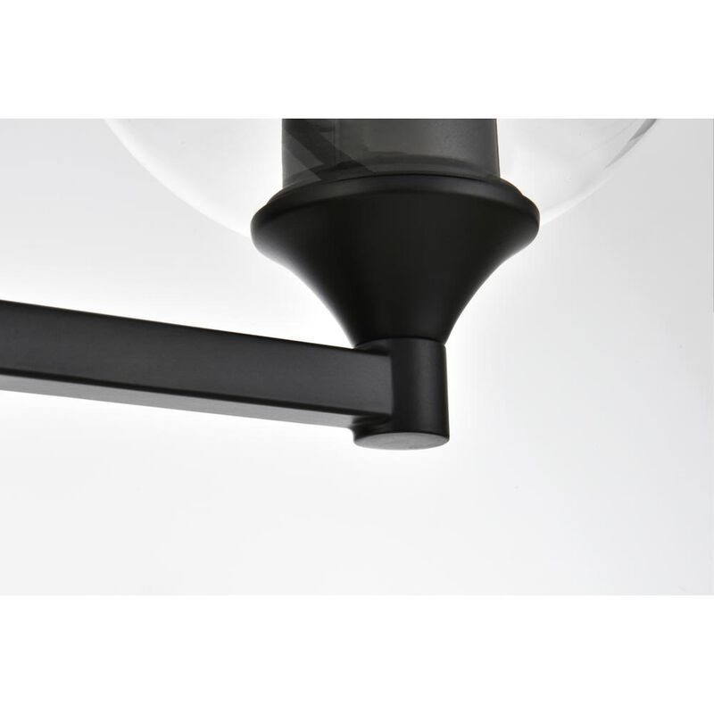 Living District Foster 3 light Black and Clear Bath Sconce