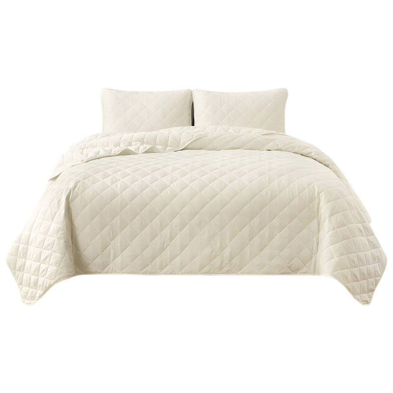 Reversible Diamond-Quilted 2-Piece Microfiber Bedding Set