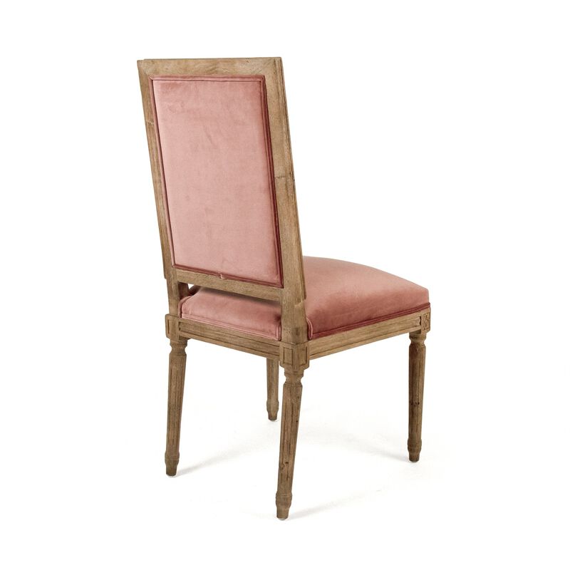 Rose Velvet Louis Side Chair