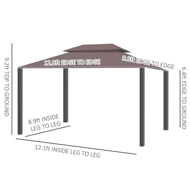 Hivvago Outdoor Gazebo 10' x 13' with Aluminum Frame, Curtains & Netting image number 2
