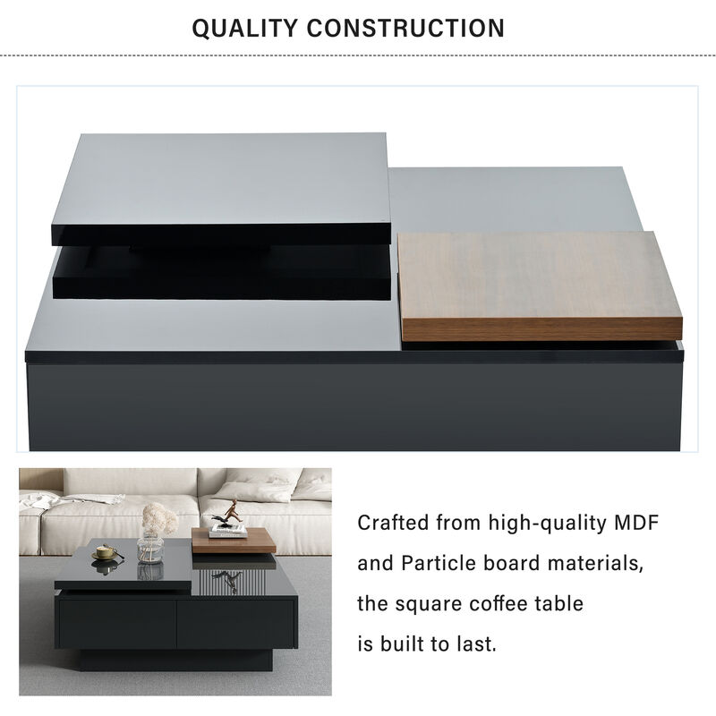 Merax Modern Square Wood Coffee Table