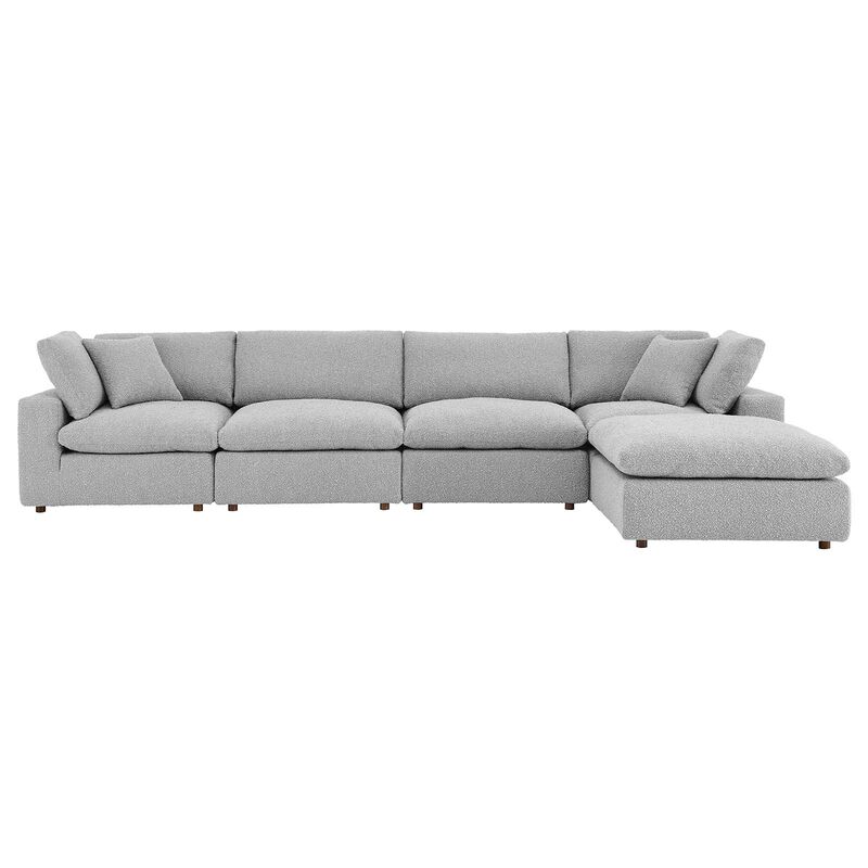Commix Down Filled Overstuffed Boucle Fabric 5-Piece Sectional Sofa image number 2