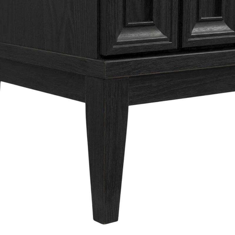 Black TV Stand with Engineered Wood Construction for Living Room Storage image number 6
