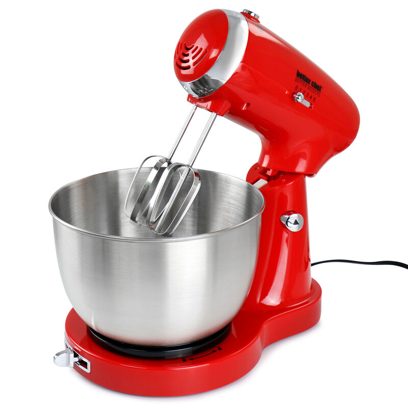 Better Chef 350 Watt MegaMix Stand Mixer in Red