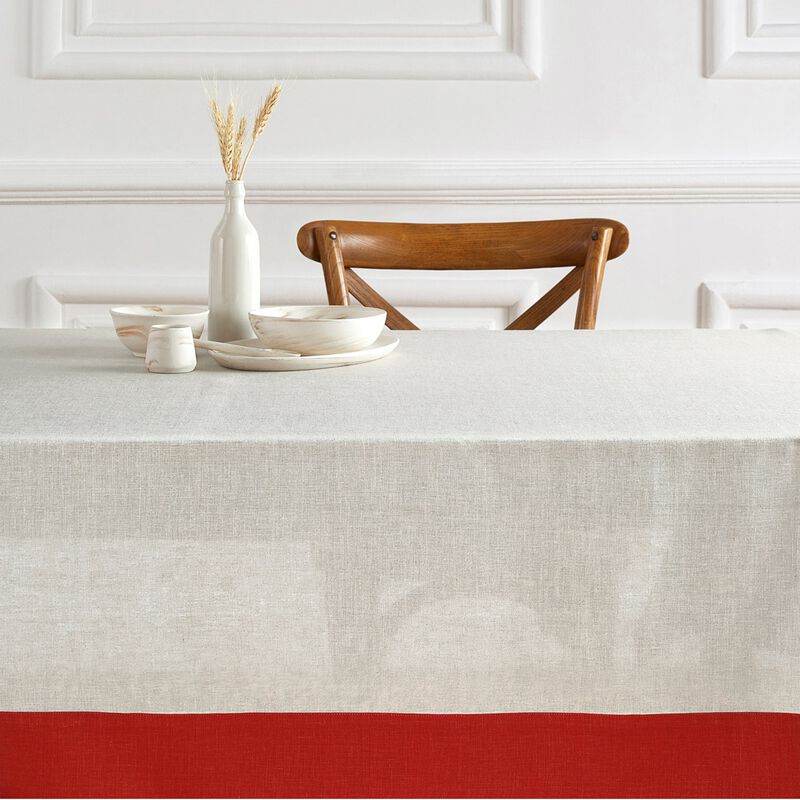 Solino Home Contempo 100% Linen Tablecloth &ndash; Handcrafted, Machine Washable, Perfect for Holiday and Everyday Dining