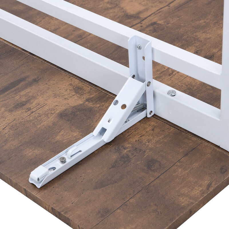 Whisen Farmhouse 5-piece Counter Height Drop Leaf Dining Table Set with Dining Chairs- Black/Brown