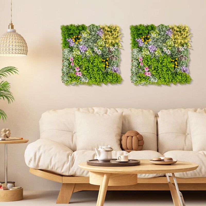Hivvago 3D Hanging Succulents with 10 Types of Mixed Faux Plants for Balcony Home