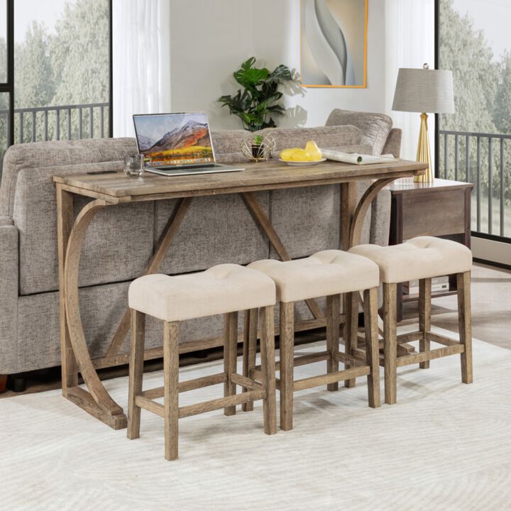 Bunkja Farmhouse Counter‑Height Bar Dining Set