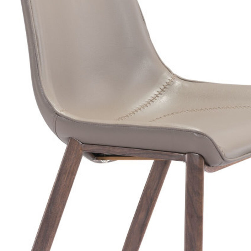 Hivvago Set of Two 30 Inch Gray And Brown Steel Low Back Bar Height Bar Chairs