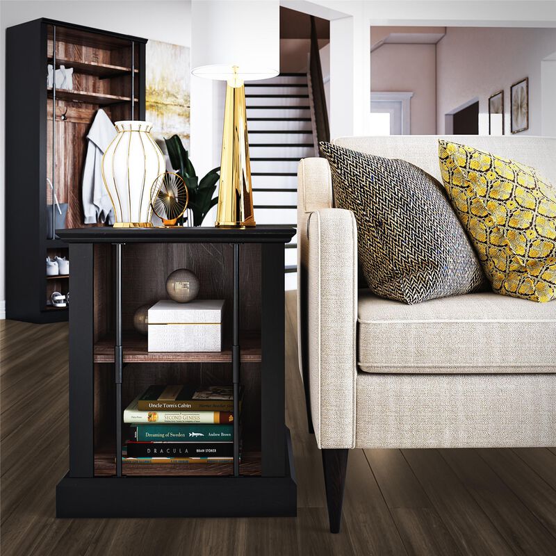 Hoffman Two-Toned Rustic End Table with 2 Open Shelves