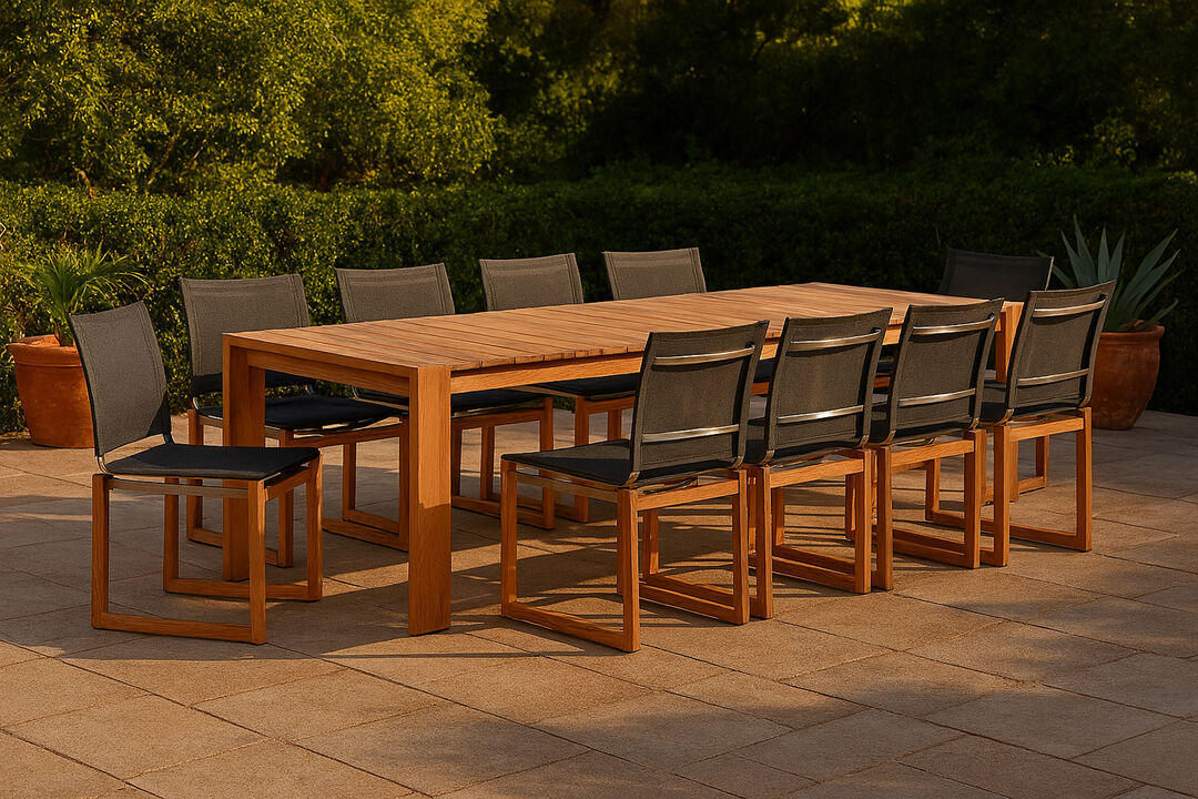 Meridian Furniture Tulum Black Water Resistant Fabric Outdoor Patio Dining Side Chair