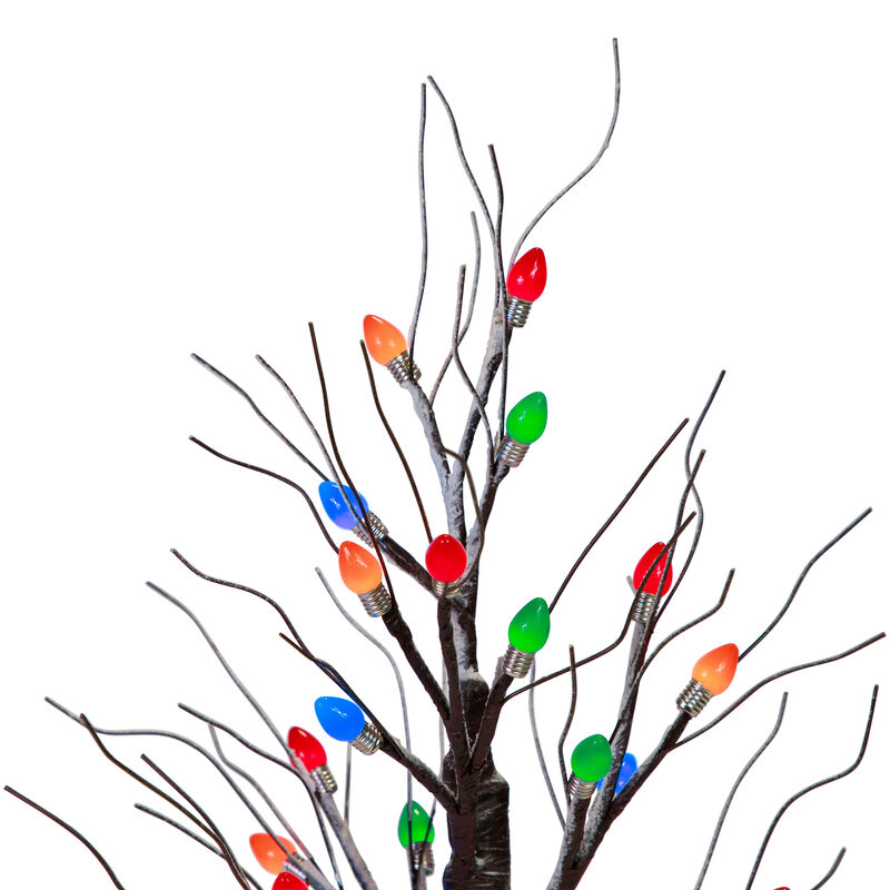 24" LED Lighted Frosted Tabletop Christmas Tree - Multi-Color lights image number 3