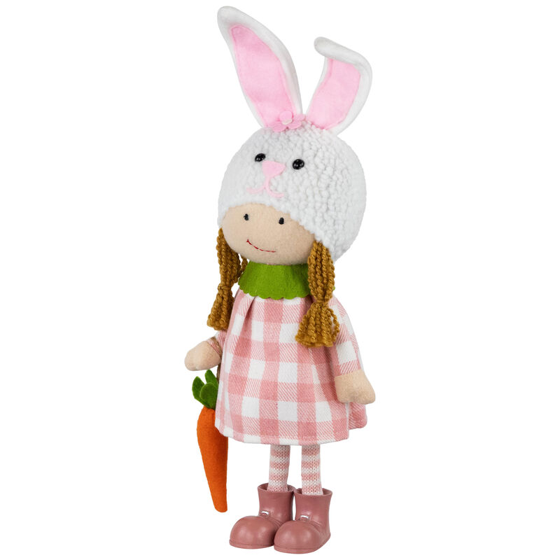 Girl in Bunny Hat Standing Easter Figurine - 13" - Pink and White