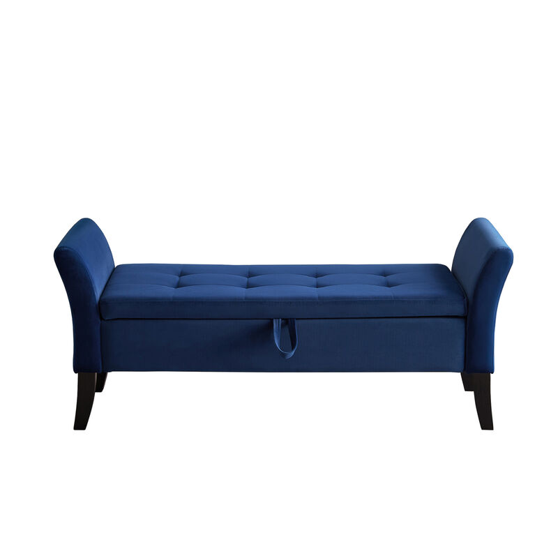 Streamdale 51.5'' Bed Bench With Storage Navy Blue Velvet image number 9