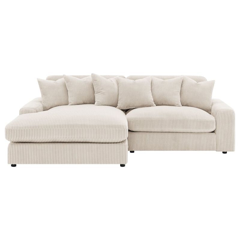 Coaster Co. of America Blaine Upholstered Reversible Chaise Sectional Sofa Sand image number 4