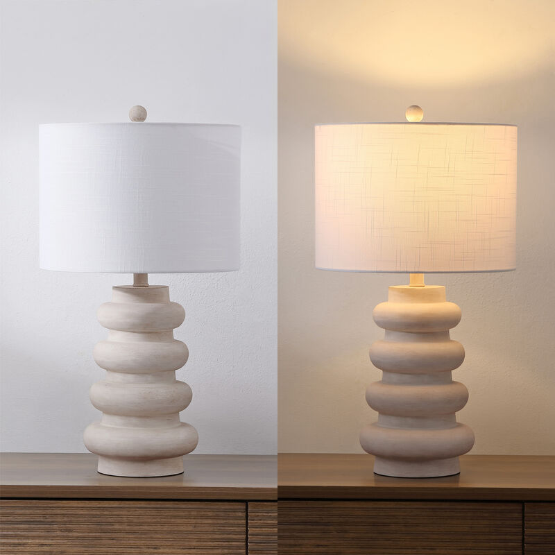 Juniper 26" Modern Minimalist Resin Stacked Ovoid LED Lamp image number 5