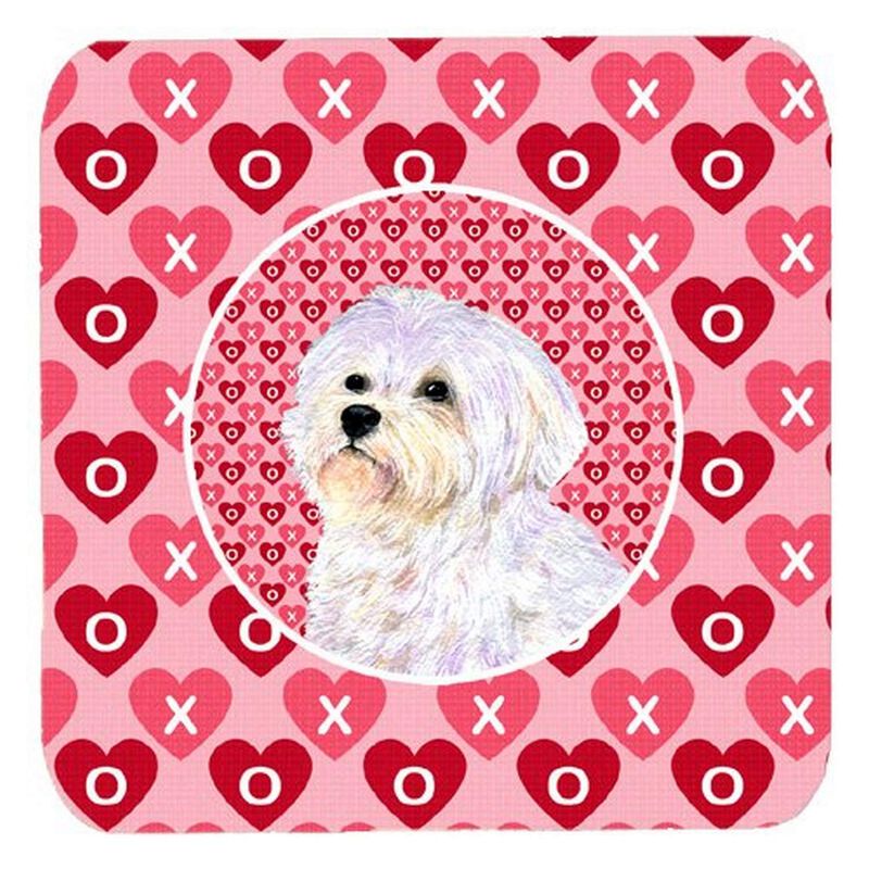 Caroline's Treasures SS4481FC Maltese Foam Coasters (Set of 4), 3.5 H x 3.5 W, Multicolor