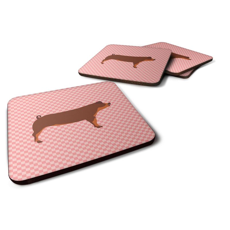 Caroline's Treasures Duroc Pig Pink Check Decorative coasters, 3.5, Multicolor