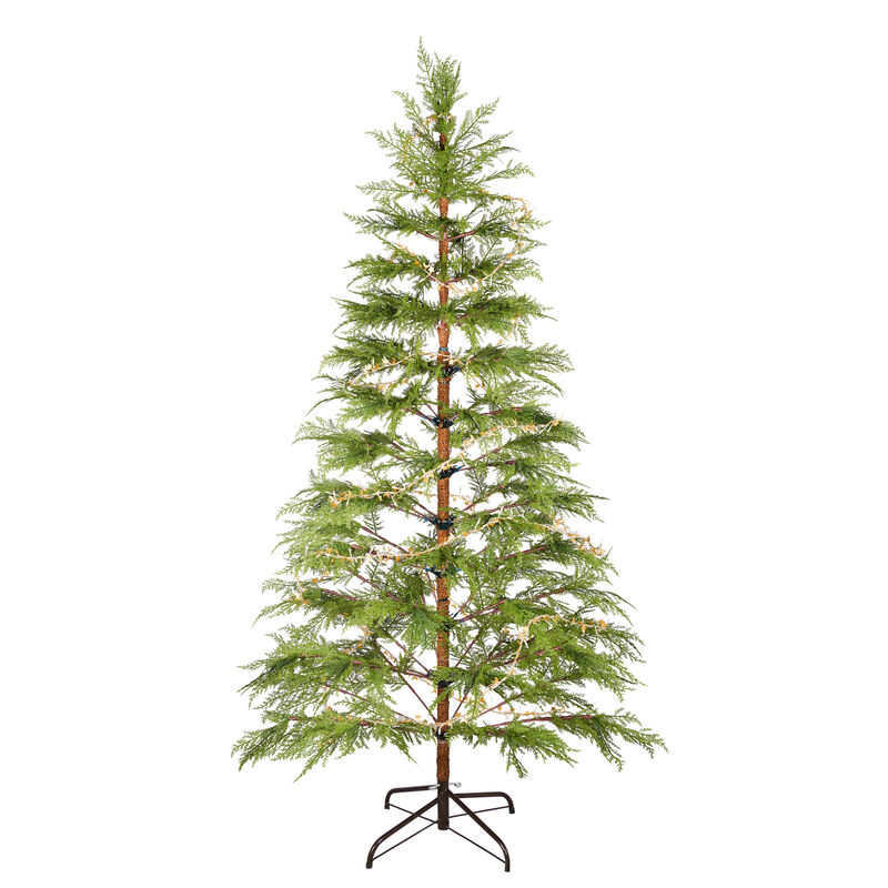 Whisen 6 Feet Artificial Full Christmas Tree Includes LED Lights and Metal Stand, 612 Tips Full Tree 