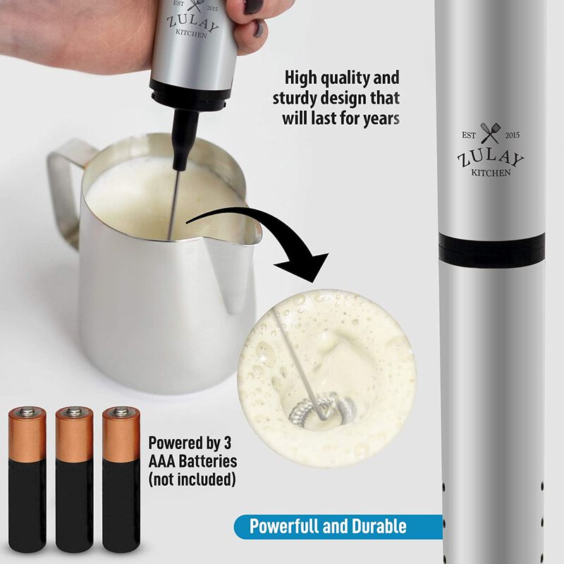 High Power Handheld Frother and Milk Frother for Bulletproof Coffee, Cappuccino, Keto Coffee, Matcha and Hot Chocolate - Includes 1 Single and 1 Dual Coil Whisk (Travel Frother)