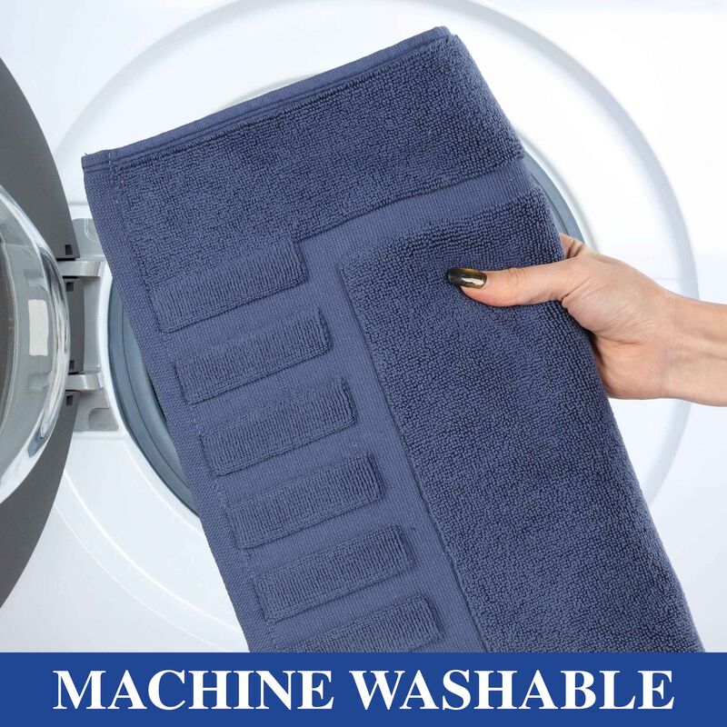Modern Absorbent Cotton Bath Mat Set of 2 with Washable Fabric image number 4
