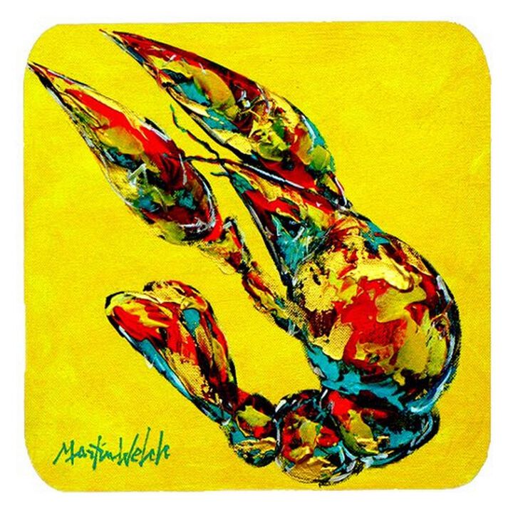 Caroline's Treasures MW1035FC Crawfish Lemon Juice Foam Coasters (Set of 4), 3.5 H x 3.5 W, Multicolor