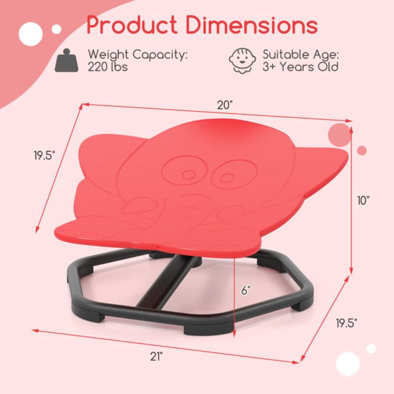 Hivvago Kids Sensory Swivel Chair Elephant 360° Spinning Chair with Non-Slip Metal Base