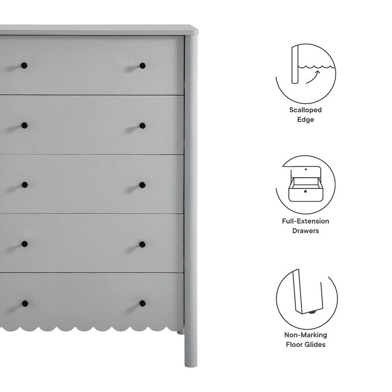 Emmeline Scalloped 5-Drawer Chest image number 2