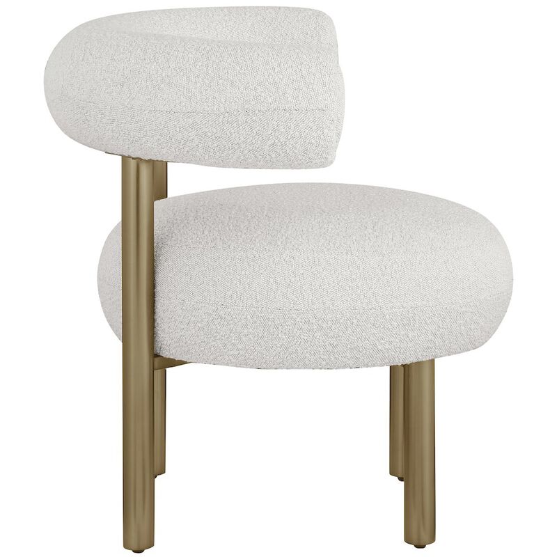 Meridian Furniture Bordeaux Cream Boucle Fabric Accent Chair